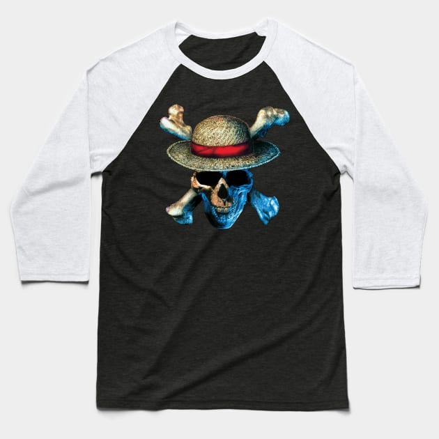 One Piece Straw Hat Baseball T-Shirt by chloetattooartist